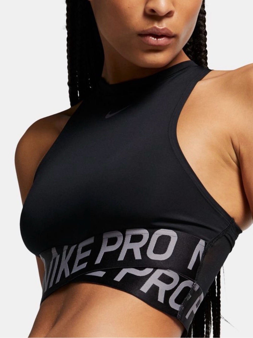 Nike Black High-Neck Pro Elastic-Band Sports Bra